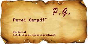 Perei Gergő névjegykártya
